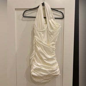 House of CB - White Mini Clementine Cutout Ruched Dress size XS